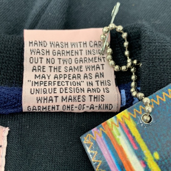 Bleu DSTRKT black graphic t shirt short sleeves one of a kind art to wear size L - Picture 6 of 7